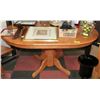Image 1 : OAK KITCHEN TABLE WITH PEDESTAL 51"X60"X29"H