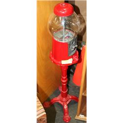 ORIGINAL CAST IRON GUMBALL DISPENSER ON PEDESTAL