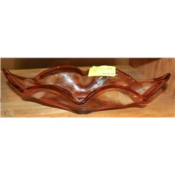 AMBER ART GLASS BOWL