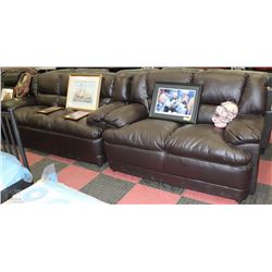 NAPOLI 2 PIECE LEATHERETTE DARK BROWN SOFA SET