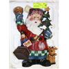 Image 1 : FESTIVE SANTA FIGURINE, HAND-PAINTED,