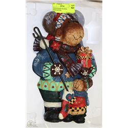 FESTIVE BEARS FIGURINE, HAND-PAINTED,