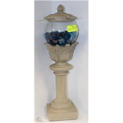 DECORATIVE PEDESTAL BOWL W/LID &