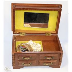 ESTATE MUSIC JEWELRY BOX W/CONTENTS