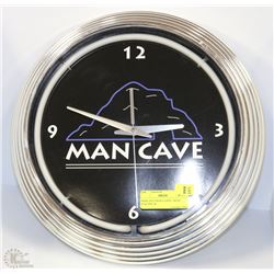 MANCAVE NEON CLOCK - BOTH ELECTRIC &