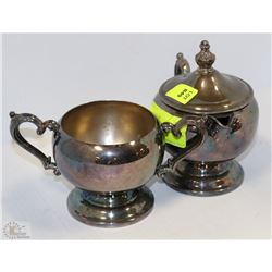 SILVER PLATED CREAM AND SUGAR SET