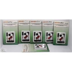 LOT OF 6 NEW STEREO EARPHONES W/ADAPTER & EARPADS
