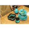 Image 1 : 4 PIECES OF BLUE MOUNTAIN POTTERY INCL 2 TIER TRAY