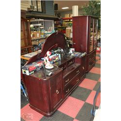 QUEEN SIZE BEDROOM SUITE INCL HEADBOARD, ARMOIRE