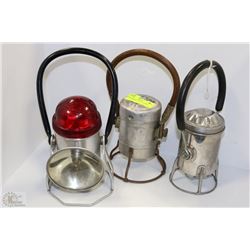 3 VINTAGE BATTERY LANTERNS