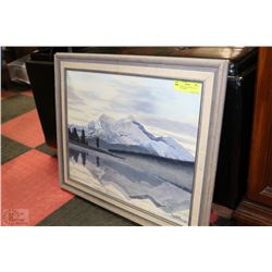 16 X 20 MOUNTAIN SCENE OIL ON CANVAS FRAMED