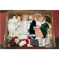 LOT OF 8 ASSORTED  COLLECTOR PORCELAIN DOLLS