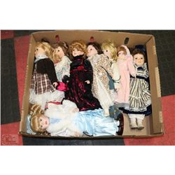 LOT OF 8 ASSORTED  COLLECTOR PORCELAIN DOLLS