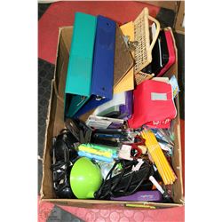 LARGE BOX FULL OF OFFICE/SCHOOL SUPPLIES