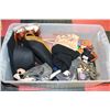 Image 1 : LARGE CLEAR BIN W/HALLOWEEN ITEMS INCL.