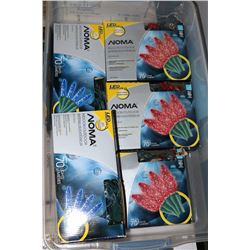 STORAGE TOTE WITH 5 BOXES OF NOMA LED XMAS LIGHTS