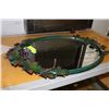 Image 1 : OVAL MIRROR METAL FRAME GRAPES AND IVY DARK GREEN
