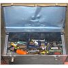 Image 1 : ESTATE METAL "BENCH" TOOL BOX WITH TOOLS