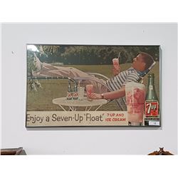 FRAMED VINTAGE ORIGINAL 7-UP AD