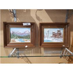 PAIR OF SMALL OIL ON BOARD PAINTINGS