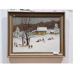 OIL ON BOARD SIGNED DOUGLASS HOGG