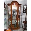 Image 1 : OAK DISPLAY CASE W/ DOUBLE CURVED GLASS