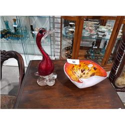 2 PIECES OF MURANO ART GLASS