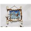 Image 1 : NATIVE DREAMCATCHER W/ HANDPAINTED LEATHER PANEL