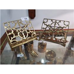 PAIR OF BRASS MUSIC STANDS
