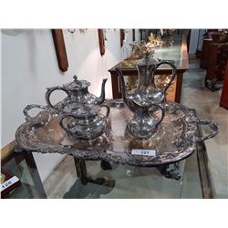 5 PIECE SILVERPLATE TEA SET