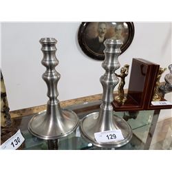 PAIR OF HALLMARKED PEWTER CANDLESTICKS
