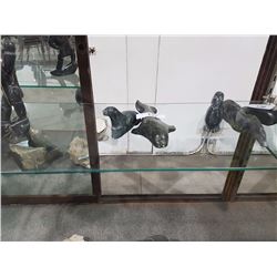 2 PIECES OF SIGNED ESKIMO CARVED SOAPSTONE