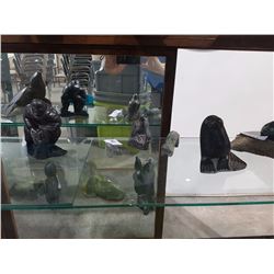 3 PIECES OF SIGNED ESKIMO CARVED SOAPSTONE