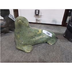 LARGE ESKIMO CARVED SOAPSTONE SEAL