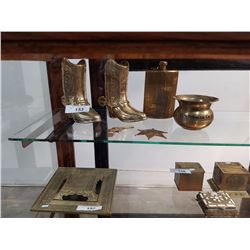 COLLECTION OF 6 BRASS WESTERN PIECES