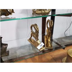 PAIR OF BRASS RAM FIGURES