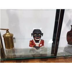 REPRODUCTION CAST IRON BLACK FACE COIN BANK