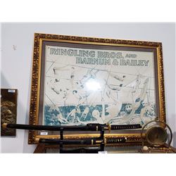 GILT FRAMED RINGLING BROS. AND BARNUM & BAILEY CIRCUS POSTER