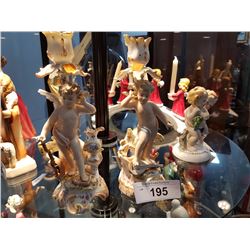 PAIR EARLY MEISSEN CHERUB CANDLESTICKS