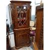 Image 1 : BURLED WALNUT CORNER CABINET W/KEYS