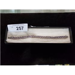 STERLING SILVER 11.25CT PURPLE AMETHYST & DIAMOND BRACELET. APPRAISED $800