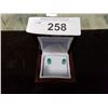 Image 1 : 2.01 CARAT EMERALD EARRINGS APPRAISED AT $1650