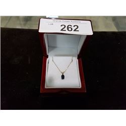 14K GOLD SAPPHIRE PENDANT ON STERLING NECKLACE 1.06 CARATS APPRAISED $1000
