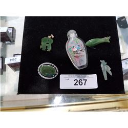 COLLECTION JADE JEWELLRY AND REVERSE PAINTED PERFUME BOTTLE