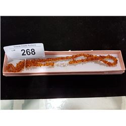 34CT ORANGE BALTIC AMBER NECKLACE APPRAISED $210