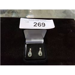 NEW GREEN AMETHYST & DIAMOND EARRINGS 4.80CT APPRAISED $350