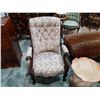Image 1 : VICTORIAN BUTTON BACK OPEN ARM PARLOUR CHAIR