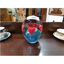 LARGE ART GLASS PAPER WEIGHT