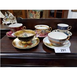 COLLECTION OF 5 JAPANESE TEACUPS