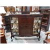 Image 1 : MAHOGANY DISPLAY CASE W/BALL IN CLAW FEET AND KEY